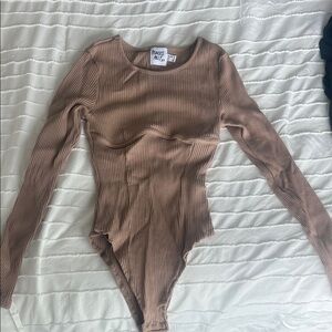 Princess Polly Ribbed Tan bodysuit